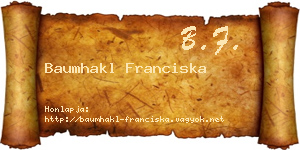 Baumhakl Franciska névjegykártya